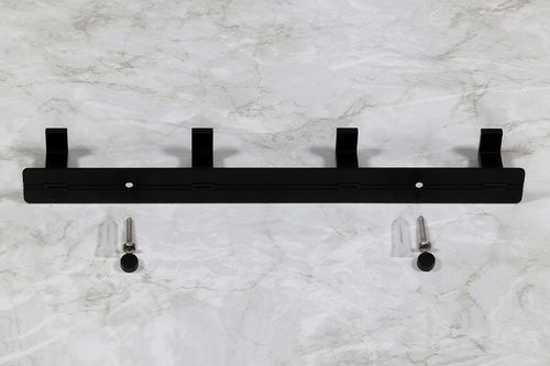 WIESZAK NA RĘCZNIKI ŁAZIENKOWY CZARNY LOFT SOLIDNY LISTWA Z 4 HACZYKAMI na Arena.pl