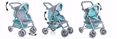 WÓZEK DLA LALEK spacerowy DUŻA spacerówka Doris składany regulowana rączka na Arena.pl