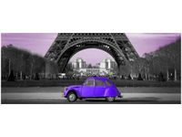 OBRAZ FIOLETOWY CITROEN 2CV WIEŻĄ EIFFLA