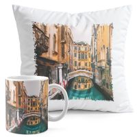 ZESTAW KUBEK + PODUSZKA DRUK - WENECJA ZABYTEK WIDOKI PIĘKNE