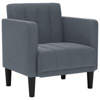 Sofa Fotel z Podłokietnikami Ciemnoszary 53 cm Aksamit