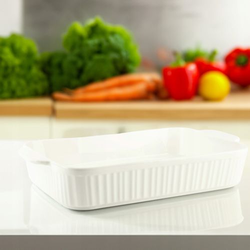 NACZYNIE PORCELANOWE BRYTFANKA DO ZAPIEKANIA MIĘSA RYBY PÓŁMISEK 2L BIAŁA na Arena.pl