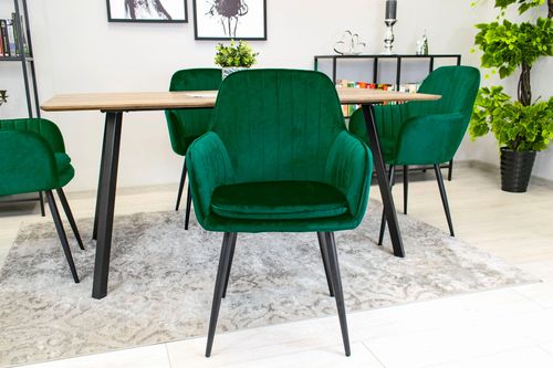 Krzesło LUGO - aksamit zielony / nogi czarne x 1 na Arena.pl