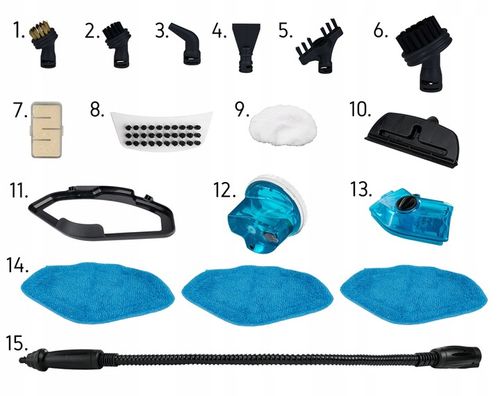 18w1 Mop parowy Myjka parowa Yoer 2100W FILTR +Dozownik płynu +21 ELEMENTÓW na Arena.pl