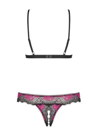 bielizna tulia komplet 2 częściowy otwarty czarny  s/m na Arena.pl