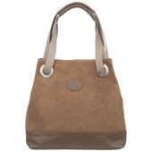 VERA PELLE torebka zamszowa shopper z parcianymi rączkami V707 taupe