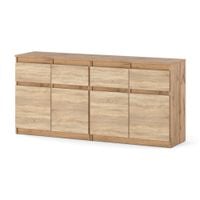 Komoda Drewniana 4 Szuflady Dąb Wotan Sonoma Szafka 160cm Sypialnia Salon