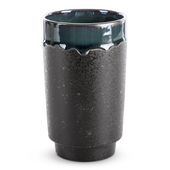 Wazon ceramiczny HANIA 12X12X20 czarny + zielony