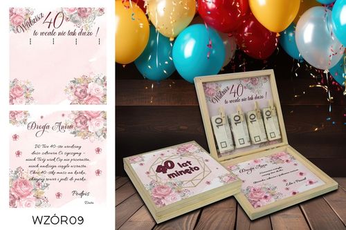 PREZENT NA 40 URODZINY PUDEŁKO Z ŻYCZENIAMI na Arena.pl