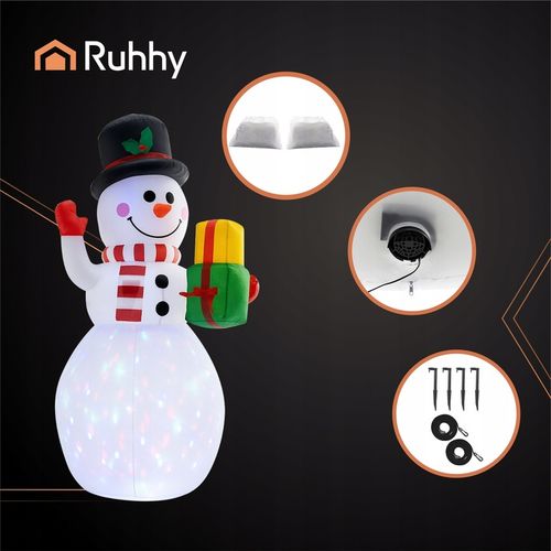 Nadmuchiwany Bałwan LED Duży Dmuchany Bałwanek Pompowany Świecący na Arena.pl