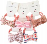 Zestaw Kokard gumek do włosów 10szt dziecięce  F98