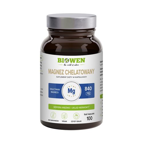 Biowen Magnez Chelatowany Diglicynian Magnezu 840 mg 100 kapsułek na Arena.pl