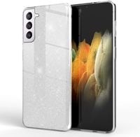Etui NALIA z Brokatem dla Samsung Galaxy S21 Przezroczyste