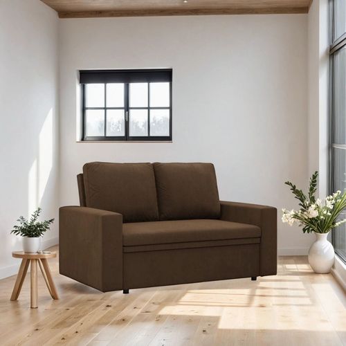 Sofa dwuosobowa, BLOM, Mikrofaza, 148x87x90 cm, brązowy | TYLETEGOTU na Arena.pl