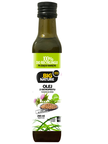 Olej z ostropestu tłoczony na zimno 250ml - BIG NATURE na Arena.pl