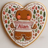 CIASTKO LUKROWANE ŚWIĄTECZNY LUDZIK NO1 SERCE ROZ.S RĘCZNIE ROBIONE