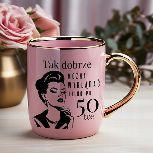 KUBEK ELEGANT Róż Na Prezent Urodziny TO TYLKO 40 50 60 LAT Imię Wzory na Arena.pl