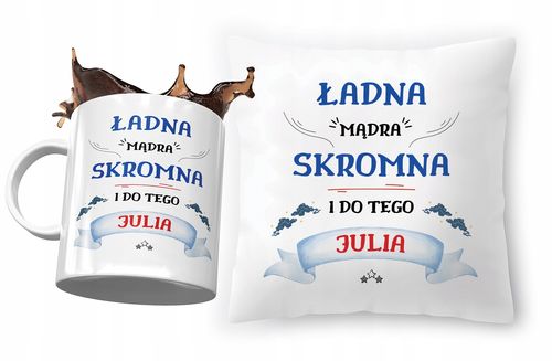 Zestaw Dla Juli Poduszka + Kubek Na Prezent Z Nadrukiem Ze Zdjęciem na Arena.pl