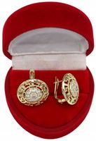 Złote KOLCZYKI ze stali chirurgicznej 316L K2005 14K GRECJA GRECKIE OKRĄDŁE