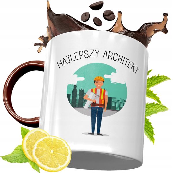 Kubek Bordowy Dla Architekta Na Urodziny Prezent Z Nadrukiem Ze Zdjęciem zdjęcie 1