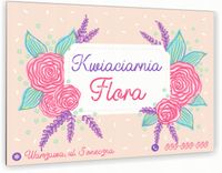 nadruk UV TABLICZKA reklamowa aluminiowa 40x30 szyld dibond kwiaciarnia