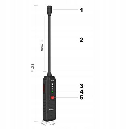 Mini Detektor Wykrywacz Wycieku Gazów Palnych - Alarm Dźwiękowy i na Arena.pl