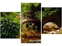 OBRAZ SECRET GARDEN MOST OGRÓD JAPONIA KOLORY