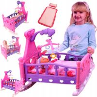 ŁÓŻECZKO DLA LALEK KOŁYSKA KARUZELA POŚCIEL DUŻE