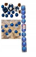 Bombki Choinkowe Na Choinkę 6Cm Zestaw Niebieskie X20 Nietłukące Dekoracje