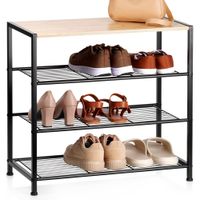 Regał Półka Buty Obuwie Szafka Organizer Duży Stojak 4-poziomowy Piętrowy