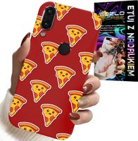 ETUI DO HUAWEI P SMART 2019 - WZÓR Z WESOŁĄ PIZZĄ NA CZERWONYM TLE