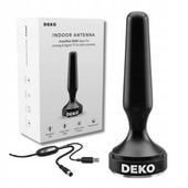 Antena Pokojowa DVBT2 Wewnętrzna HEVC Deko TV Naziemna 28Db Wzmacniacz