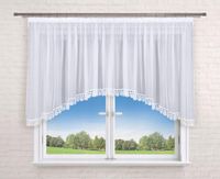 Firana gotowa 400x160 łuk biały woal,gipiura 8 cm