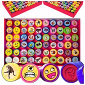 PIECZĄTKI DLA DZIECI STEMPELKI RÓŻNE WZORY ZWIERZĘTA EMOTIKONY 60szt.