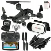 DRON Składany Kamera Wifi Podgląd NA ŻYWO Powrót ZAWIS +Okulary Gogle VR