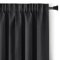 Zasłona blackout 90% na taśmie z szarfą 140x175 cm czarna Restilo
