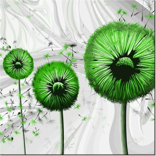 40CM 40CM OBRAZEK ZIELONE DMUCHAWCE 3 DRUK PŁÓTNO OBRAZ na Arena.pl