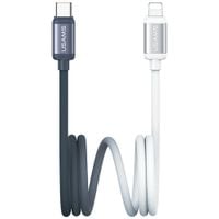 kabel usams bicolor series sj757 pd 30w  usb-c/lightning 1.2m czarno biały