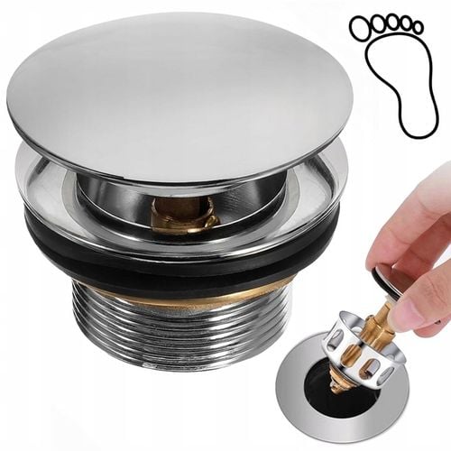 KOREK DO BRODZIKA Z SITKIEM WANNY SYFON STANDARD KLIK-KLAK na Arena.pl