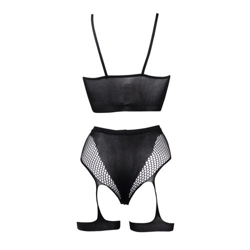 2-Piece Bra Set With Garters - One Size - Black na Arena.pl