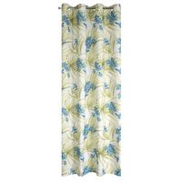 Zasłona na przelotkach w kwiaty MARI 140x250 zielona + niebieska