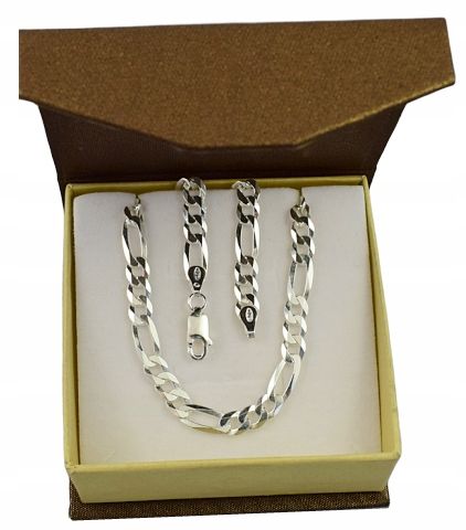 Łańcuszek Srebrny Męski Figaro Pełny Diamentowany 925 Gruby Stylowy 5,50 mm na Arena.pl