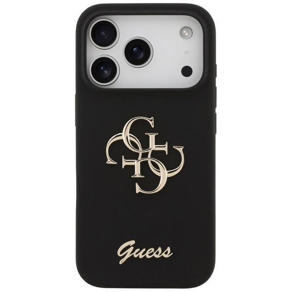 Etui Guess Silicone Big 4G Script do iPhone 17 Pro czarny zdjęcie 3
