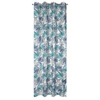 Zasłona na przelotkach z nardukiem liście ELINA 140x250 turkusowa