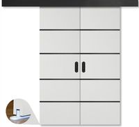 DRZWI PRZESUWNE PODWÓJNE 180 CM BLACK LINE + SYSTEM PRZESUWNY CAŁY ZESTAW