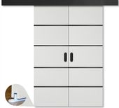 DRZWI PRZESUWNE PODWÓJNE 180 CM BLACK LINE + SYSTEM PRZESUWNY CAŁY ZESTAW