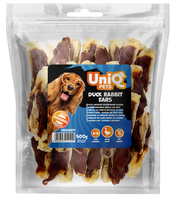 UNIQ PETS przysmaki dla psa uszy królicze faszerowane kaczką 500g