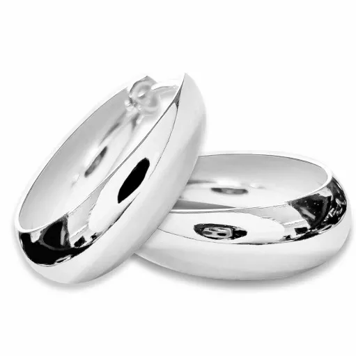 Kolczyki Srebro 925 Koła Oponki gładkie 20 mm zdjęcie 2
