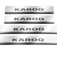 Listwa progowa SKODA KAROQ Stal nierdzewna 304 połysk z czarnymi literami