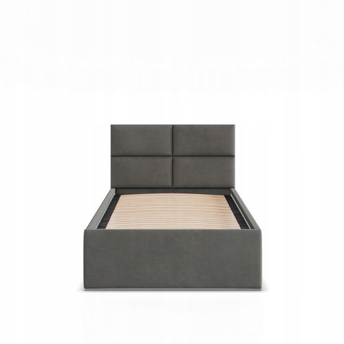 Łóżko Ramowe BORGO JEDNOOSOBOWE Tapicerowane Pojedyncze VELVET CIEMNY SZARY na Arena.pl